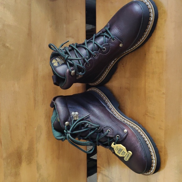 Nwt Georgia Boots Giant Brown Steel Toe Size 8.5 - Picture 3 of 13